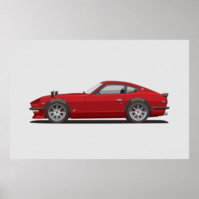 Póster Legendario Clásico Rojo 240z Fairlady Bug (Frente)