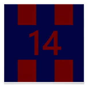 Póster Legendario Nº 14 en rojo y azul