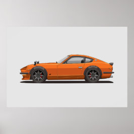 Póster Legendario Naranja clásico 240z Fairlady Bug Poste