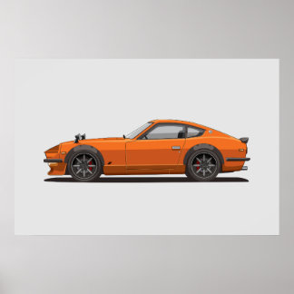 Póster Legendario Naranja clásico 240z Fairlady Bug Poste