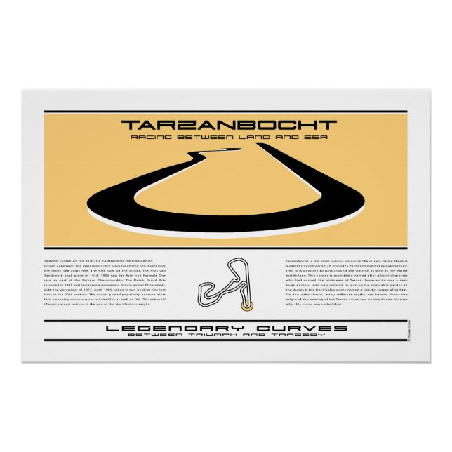 Póster Legendary Curves, Tarzan Bocht, Zandvoort (Anverso)