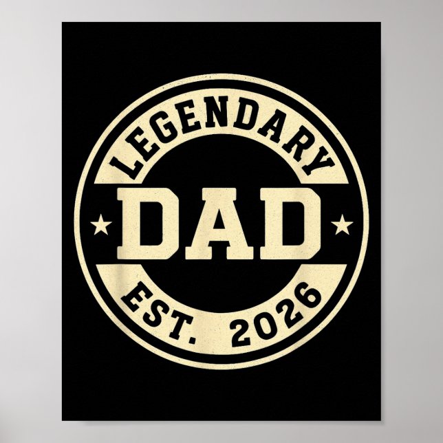 Póster Legendary Dad Established 2026 Celebrate Father Ne (Frente)