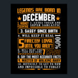 PÓSTER LEGENDS ARE BORN IN DECEMBER BIRTHDAY MONTH<br><div class="desc">LEGENDS ARE BORN IN DECEMBER BIRTHDAY MONTH</div>