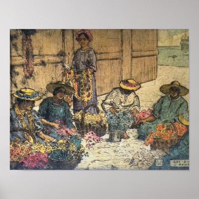 Póster 'Lei Day Hawaii' - Charles W. Bartlett (Frente)
