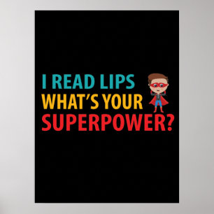 Póster Leí labios de Rótulos ¿Cuál es tu sordera de super