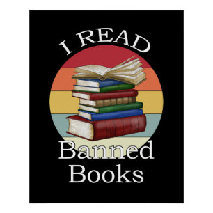 Póster Leí libros prohibidos librero biblioteca lector de