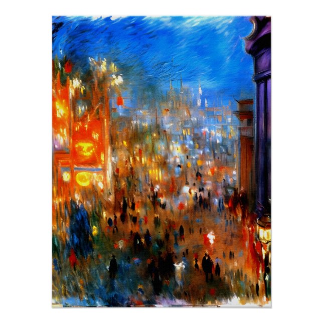Póster Leicester Square en la noche, Londres (Anverso)