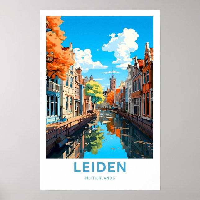 Póster Leiden Netherlands Travel Print (Frente)