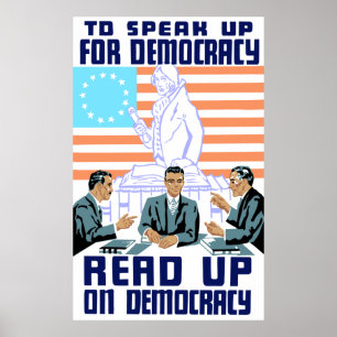 Póster Leído para arriba en democracia