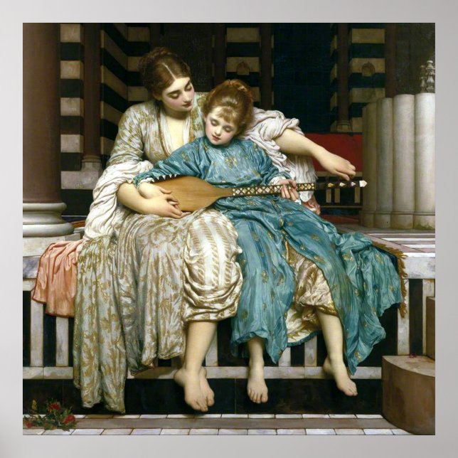 Póster Leighton: La lección de música de Lord Leighton (Frente)