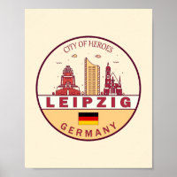 Leipzig Alemania City Skyline Emblem