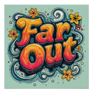 Póster Lejano Retro 70 Psicodelic Groovy Hippie