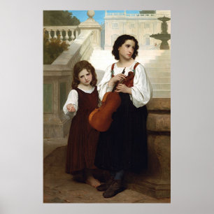 Póster Lejos de casa de Bouguereau (Loin du Pays) 1867