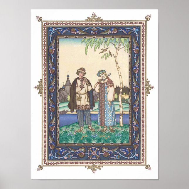 Póster Lel y Snegurochka Poster de cuento de folktale rus (Frente)