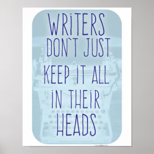 Póster Lema de autor motivacional cerebro de escritores g
