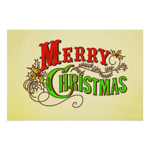 Póster Lema de la tarjeta de cosecha navideña Merry