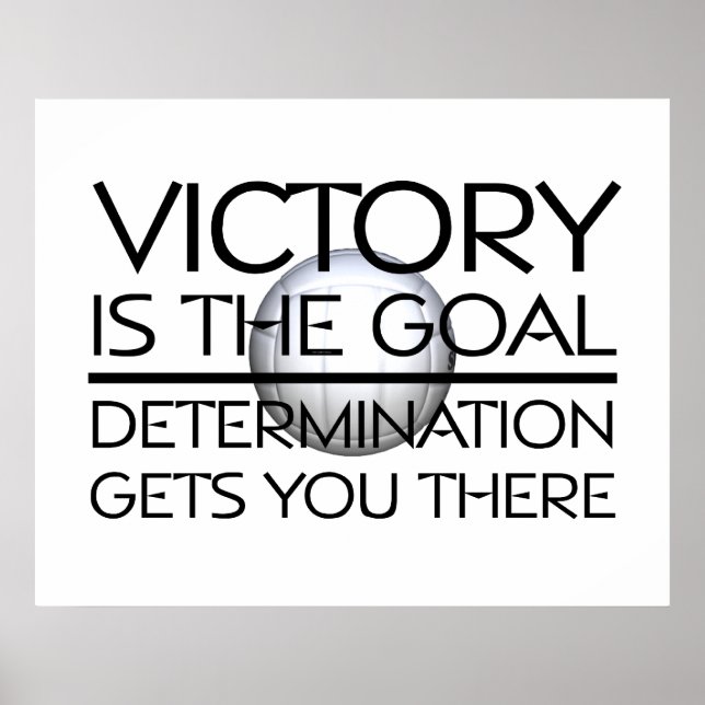 Póster Lema de la victoria del voleibol en la cima (Frente)