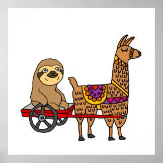 Póster Lema divertida en vagón rojo descartado por Llama