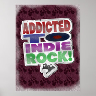 Póster Lema musical épico de adicto al rock indie