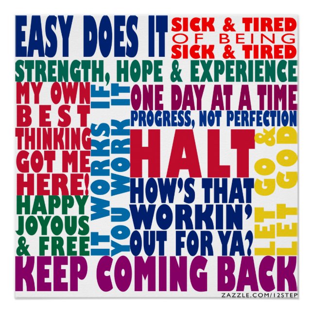 Póster Lemas de 12 pasos (Anverso)