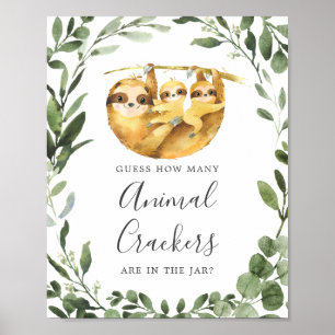 Póster Lemas de Baby Shower adivinan cuántas galletas de