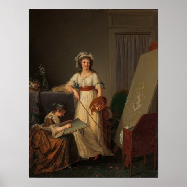 Póster Lemoine - La artista y su hermana 1796 (Frente)