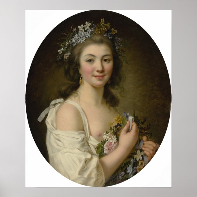 Póster Lemoine - Retrato De Madame Genlis (Frente)