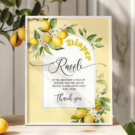 Póster Lemon arch diaper raffle baby ducha