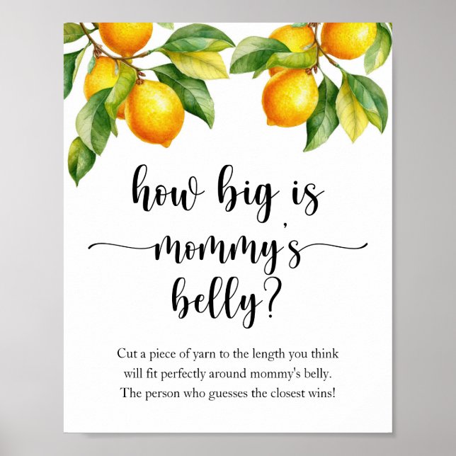 Póster Lemon Baby Shower ¿Qué tan grande es el juego del  (Frente)