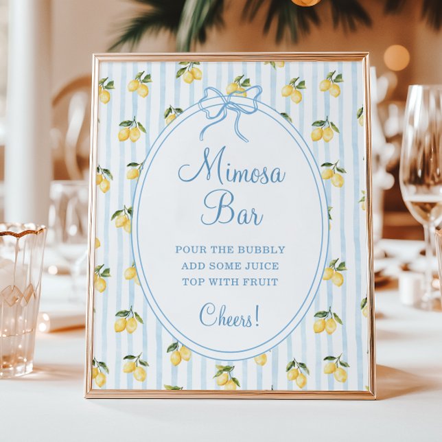 Póster Lemon Blue Bow Italian Mimosa Bar (Subido por el creador)