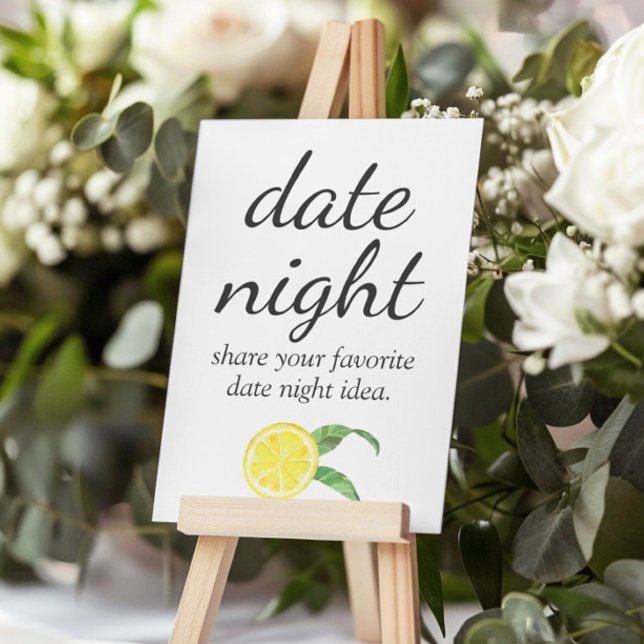 Póster Lemon Bridal Shower Date Rótulo nocturno (Subido por el creador)