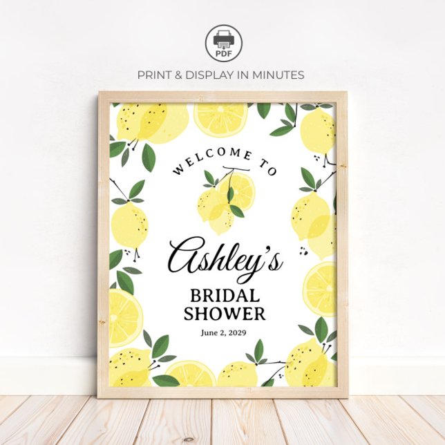 Póster Lemon Bridal Shower Welcome Sign (Subido por el creador)