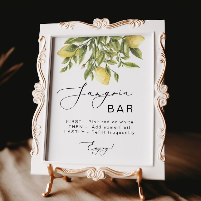 Póster Lemon Calligraphy Shower Sangria Bar Rótulo (Subido por el creador)