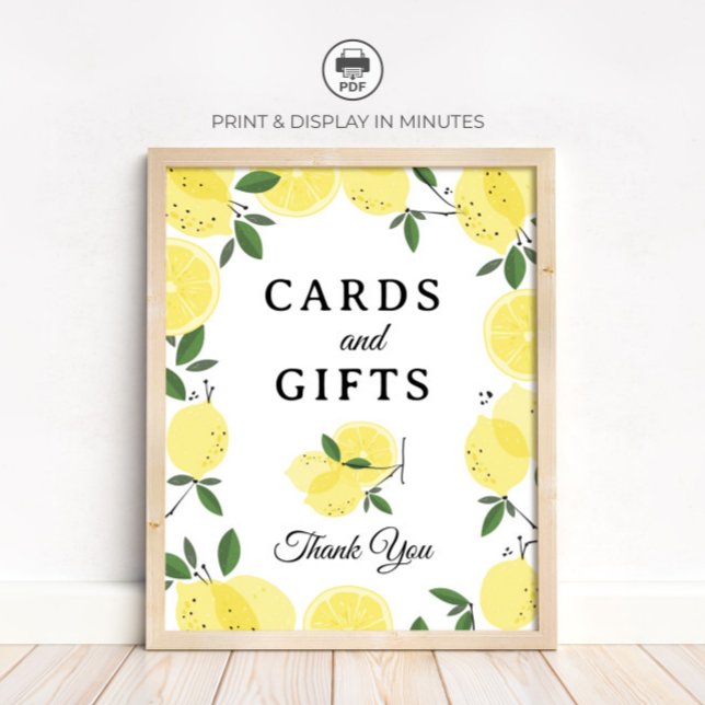 Póster Lemon "Cards and Gifts" Bridal Shower sign (Subido por el creador)