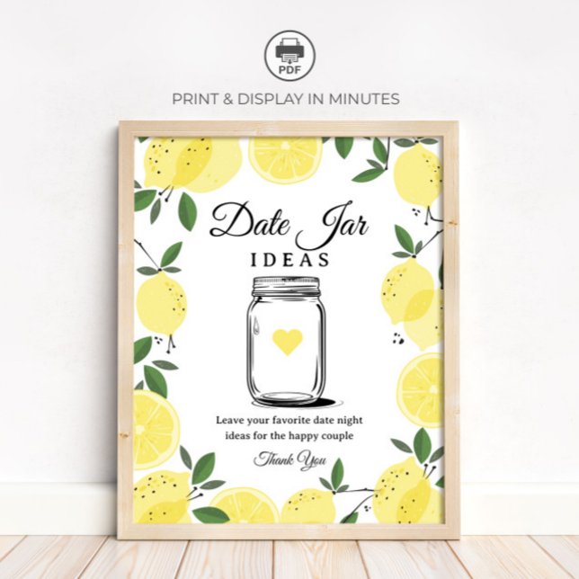 Póster Lemon Date Jar Ideas Sign Printable Sign (Subido por el creador)