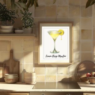 Póster Lemon Drop Martini Cocktail Fresco de Citrus