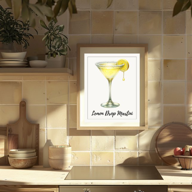 Póster Lemon Drop Martini Cocktail Fresco de Citrus (Subido por el creador)