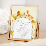 Póster Lemon floral no dice poster de novia ducha de novi<br><div class="desc">El limón floral no dice poster de la novia. Elementos coincidentes disponibles.</div>