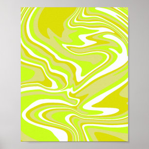 Póster Lemon Green y White Abstract Art
