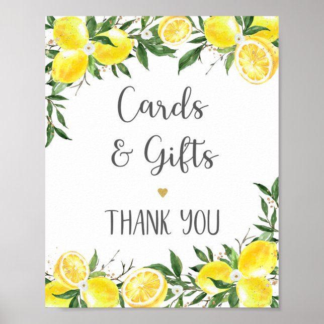 Póster Lemon Greenerenering Gold Cards & Gifts Bridal Sho (Frente)