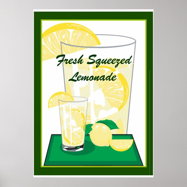 Póster Lemon Lemons Lemonade Fresh Squeezed 20x18 Poster (Frente)
