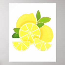 Póster Lemon lemons lonchas de limón fruta tropical amari