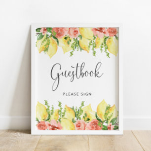 Póster Lemon Main Squeeze Bridal Shower Guest Book Poster