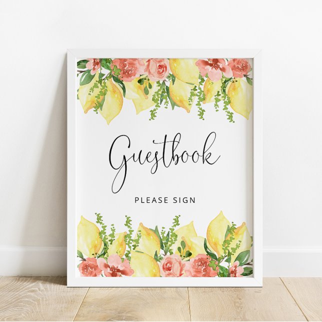 Póster Lemon Main Squeeze Bridal Shower Guest Book Poster (Subido por el creador)
