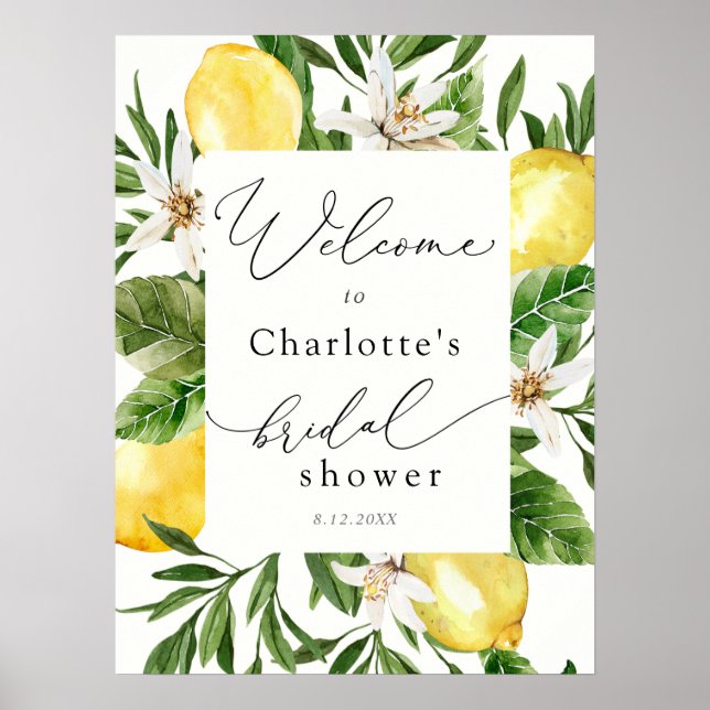Póster Lemon Main Squeeze Bridal Shower Welcome Poster (Frente)