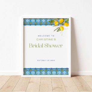 Póster Lemon Mediterranean Tiles Bridal Shower