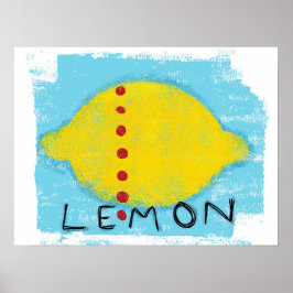 Póster Lemon On Blue Poster Wall Art