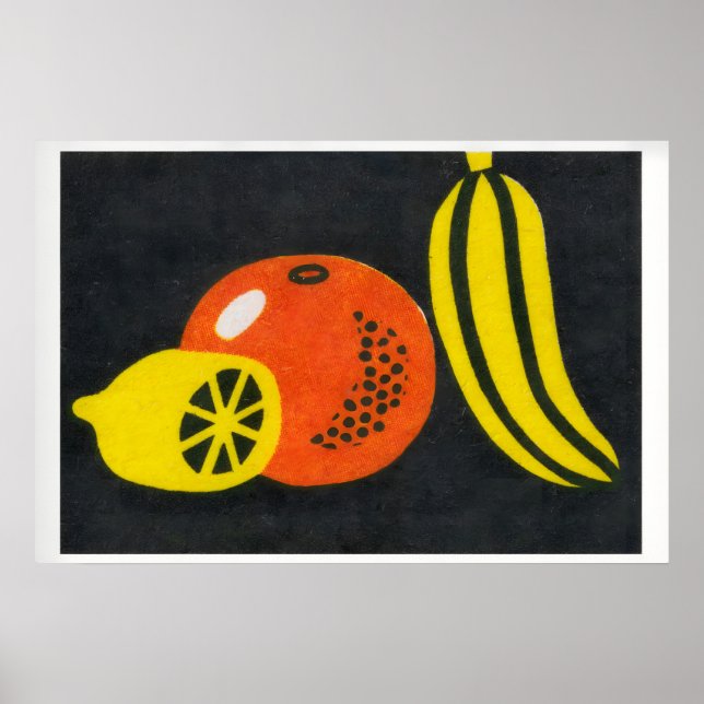 Póster Lemon, Orange Banana - Matchbox Print - Aesthetic (Frente)