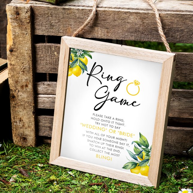Póster Lemon Ring Game Bridal Shower Rótulo (Subido por el creador)