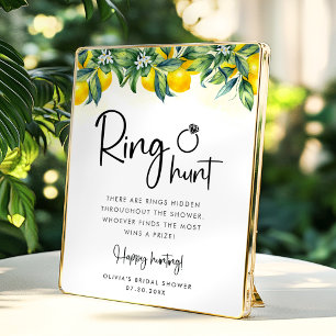 Póster Lemon Ring Hunt Bridal Shower Game Card